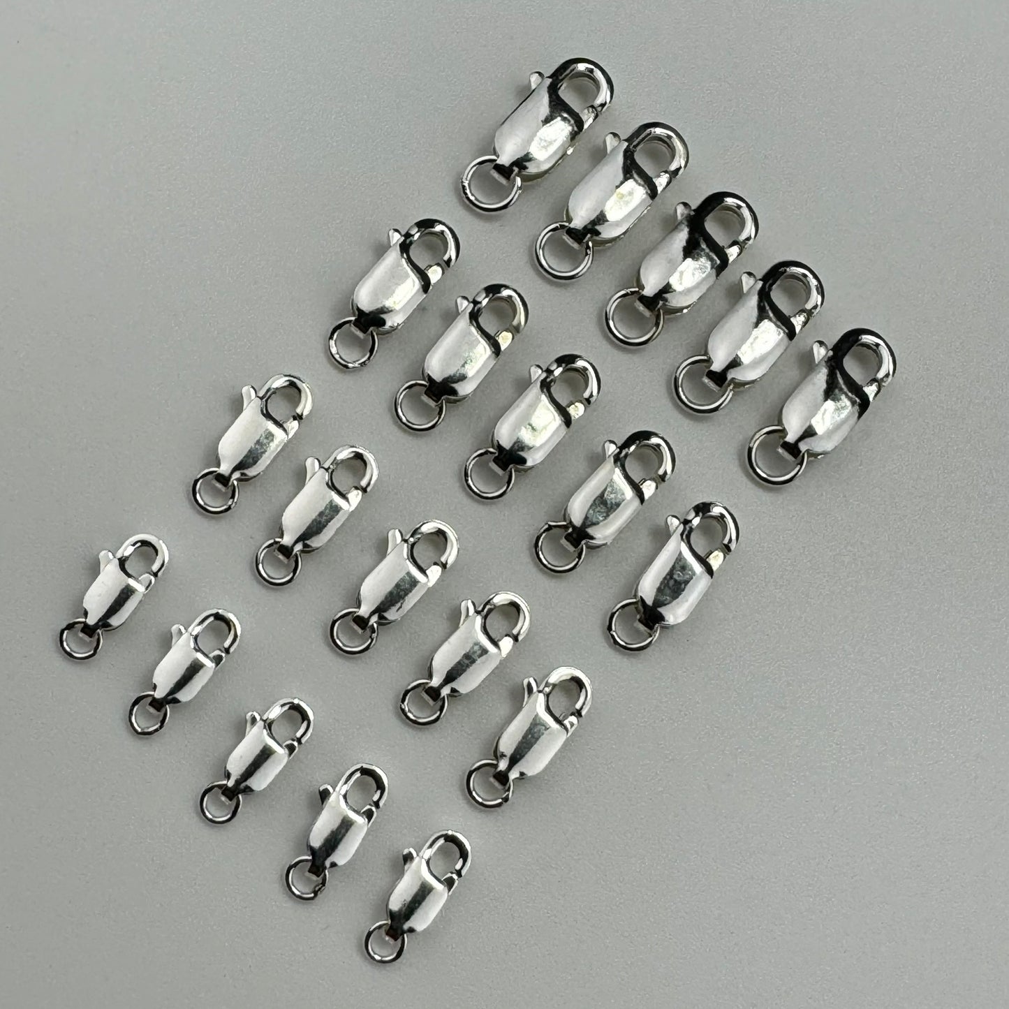 925 Sterling Silver Oblong Lobster Clasp Close Jump Ring (5/pkg) image 0