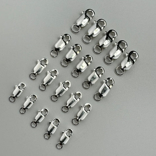 925 Sterling Silver Oblong Lobster Clasp Close Jump Ring (5/pkg) image 0