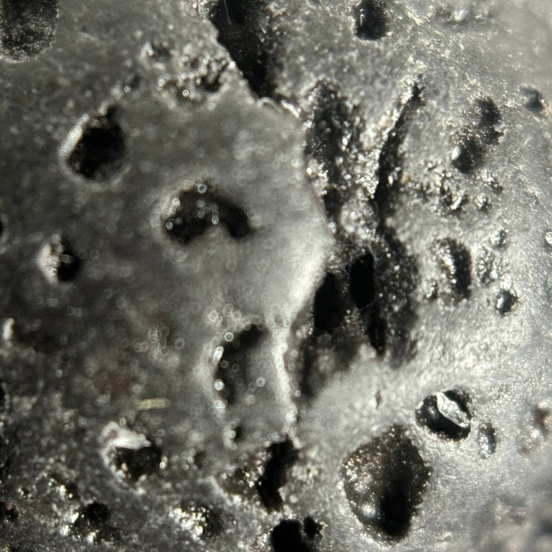 Black Lava Stones Waxed  Round Beads image 1