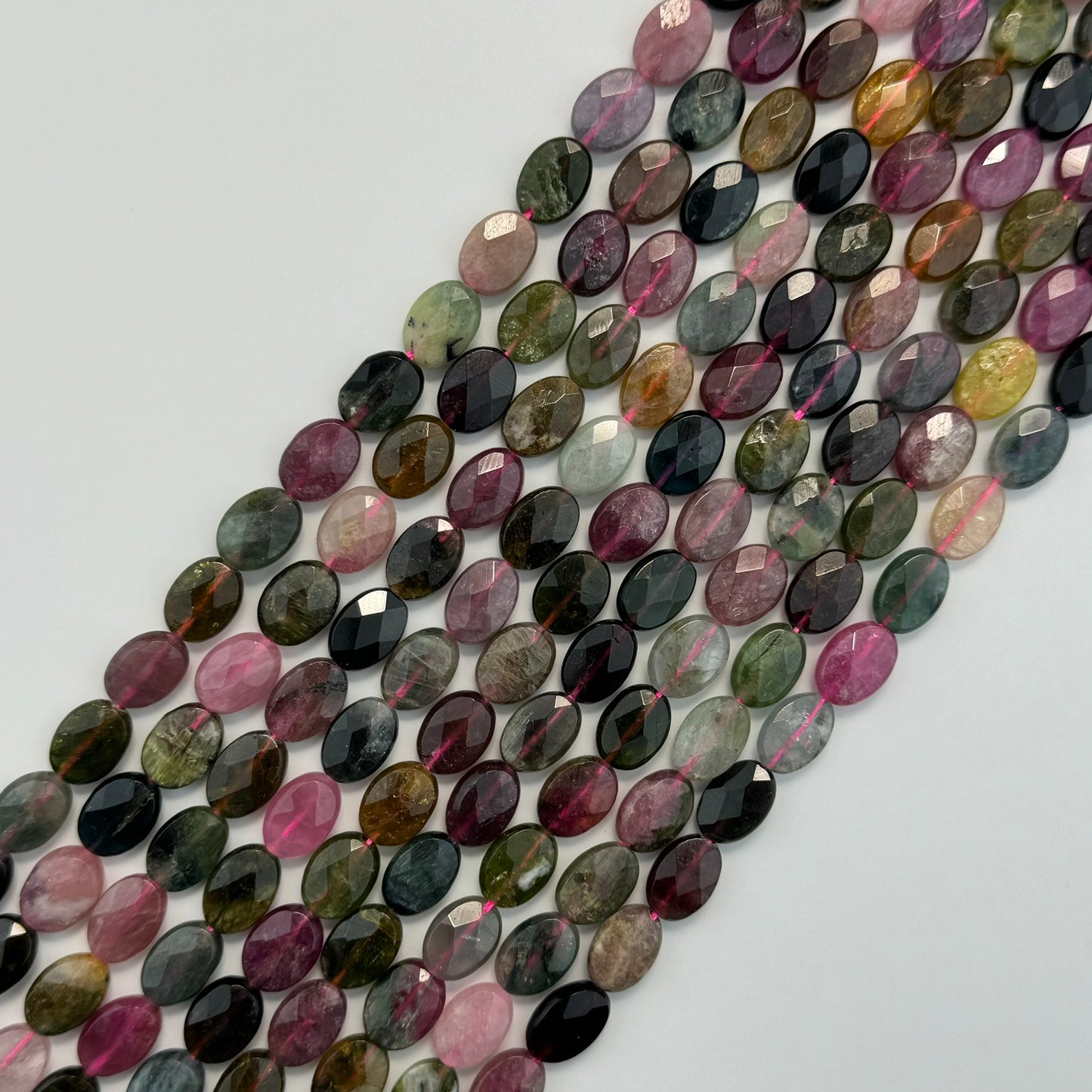 Tourmaline Faceted Oval Beads - (AA Quality)