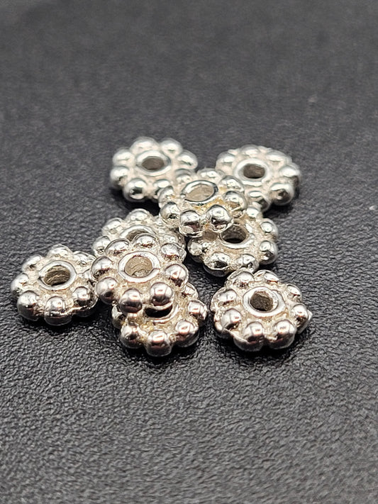 Daisy Spacers | 925 Sterling Silver | 10/pkg (3 sizes) image 0
