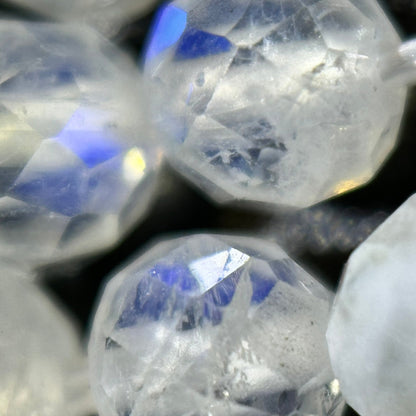 Rainbow Moonstone Faceted Round Beads - AAA Quality image 7
