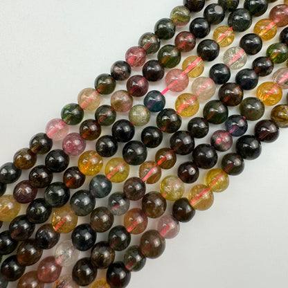 Multi-Coloured Tourmaline AA Polished 5mm Round Beads image 1