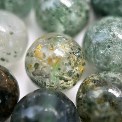 Green Phantom Polished Round Beads image 3