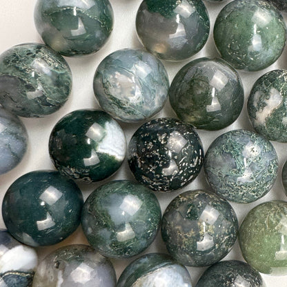 Moss Agate Polished Round Beads image 4