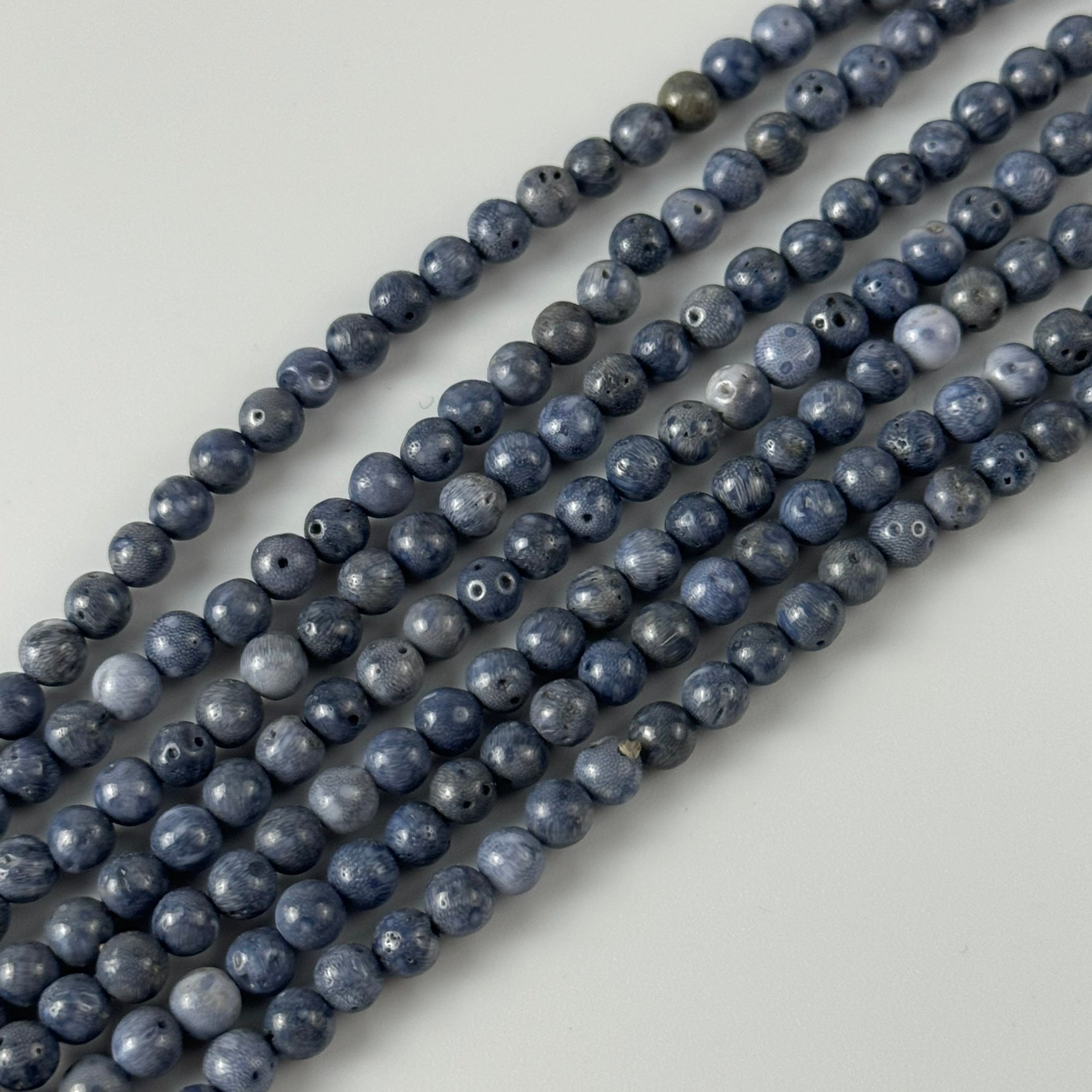 Blue Coral Polished Round Beads image 0