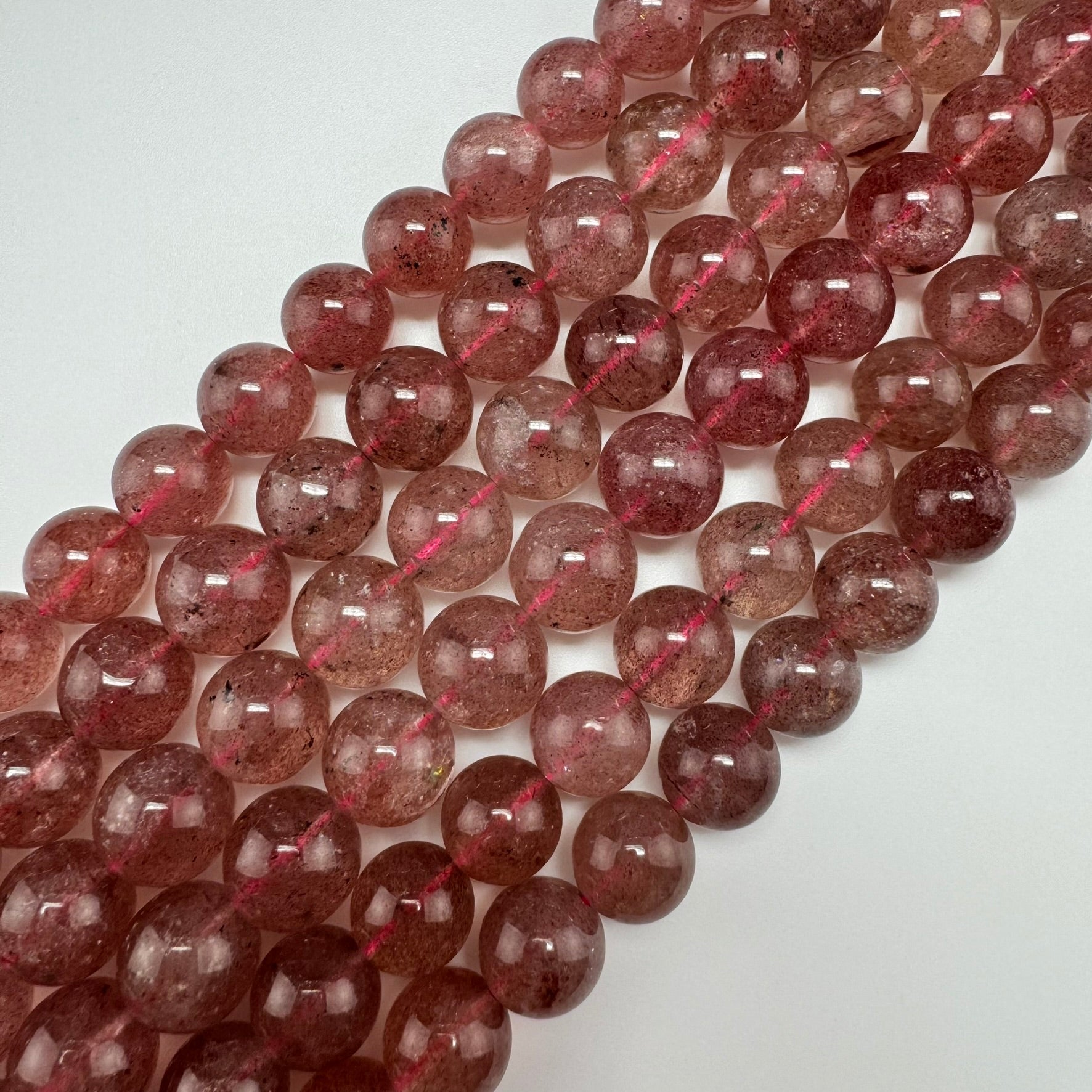 Strawberry Quartz Polished Round Beads image 2