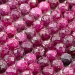 Glass Filled Ruby Faceted Round Beads image 1