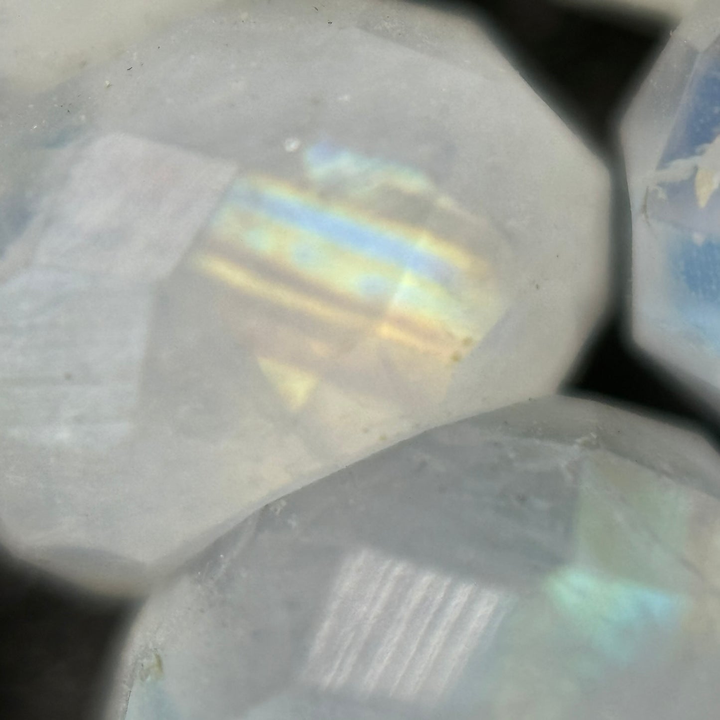 Rainbow Moonstone Faceted Rondelle Beads (AA Quality) image 2