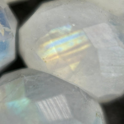 Rainbow Moonstone Faceted Rondelle Beads (AA Quality) image 2