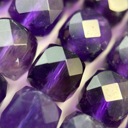 Amethyst Faceted Square Beads image 1
