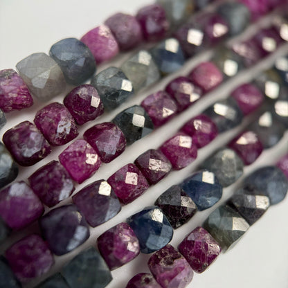 Ruby Sapphire Square Beads image 4