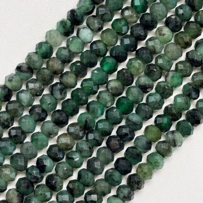 Emerald Faceted Rondelle Beads image 9