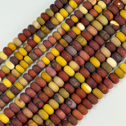 Mookaite Frosted Rondelle  Beads image 0