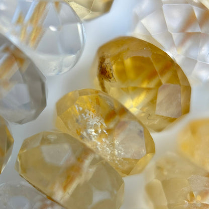 Faceted Citrine Rondelle Beads (8x4mm) image 1
