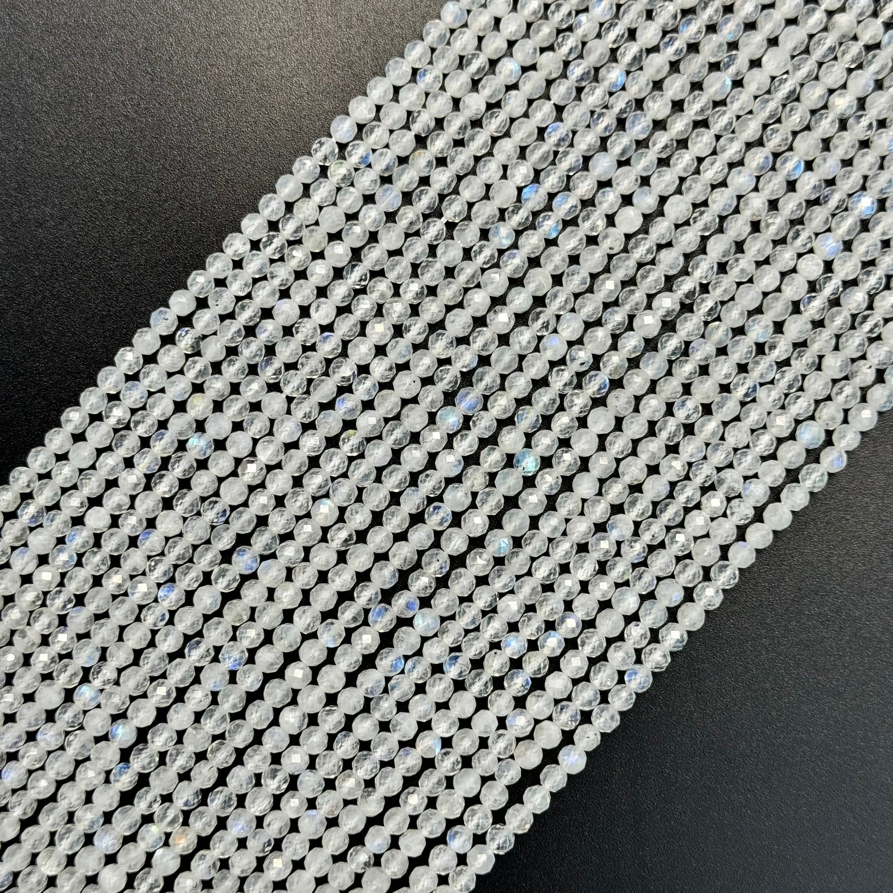 Rainbow Moonstone Faceted Round Beads - AAA Quality image 4