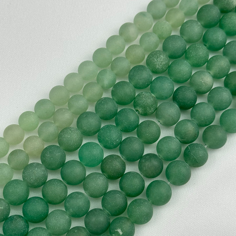 Frosted Matte Round Gemstone Beads