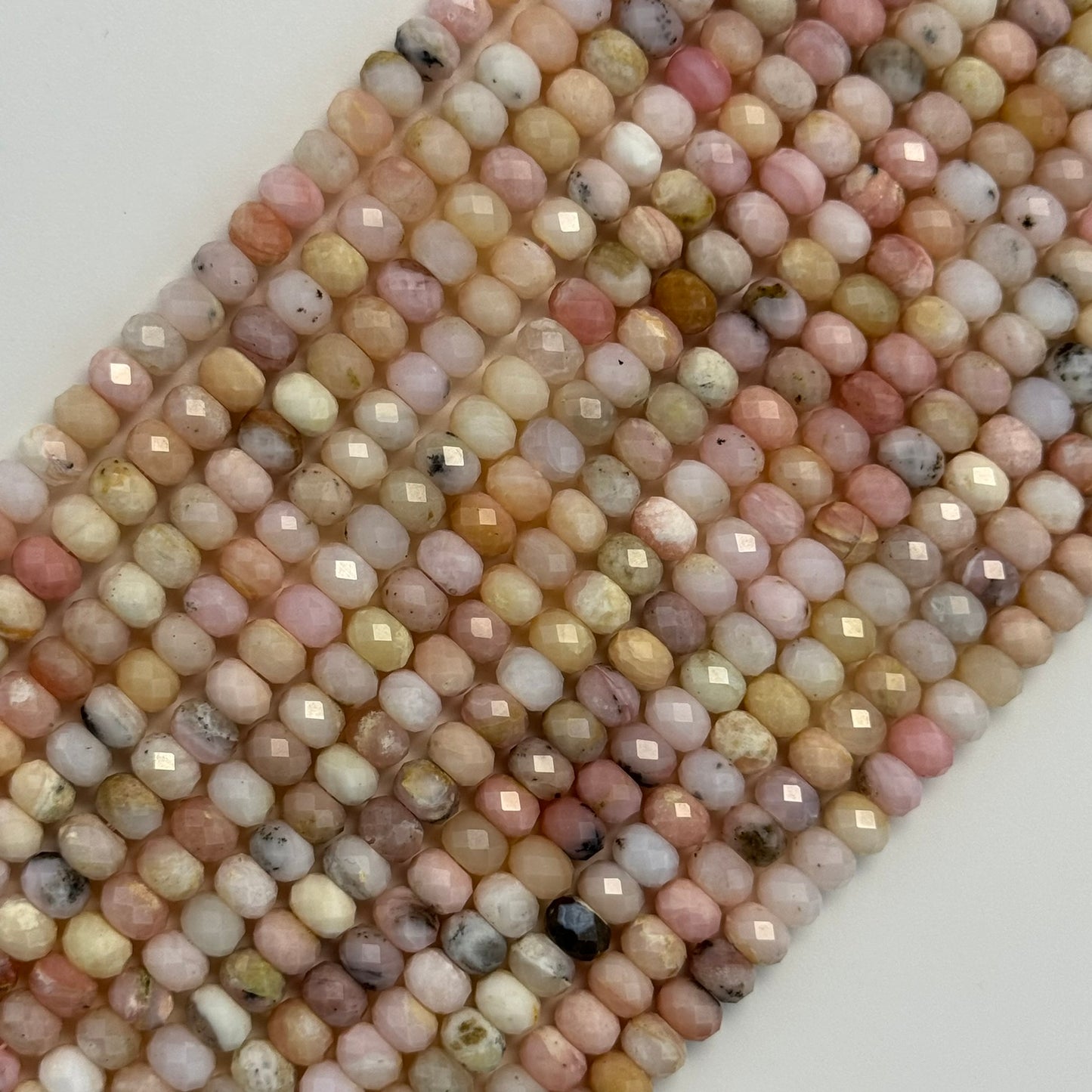 Pink Opal Faceted Rondelle Beads (A Quality) image 3