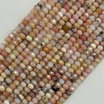 Pink Opal Faceted Rondelle Beads (A Quality) image 3
