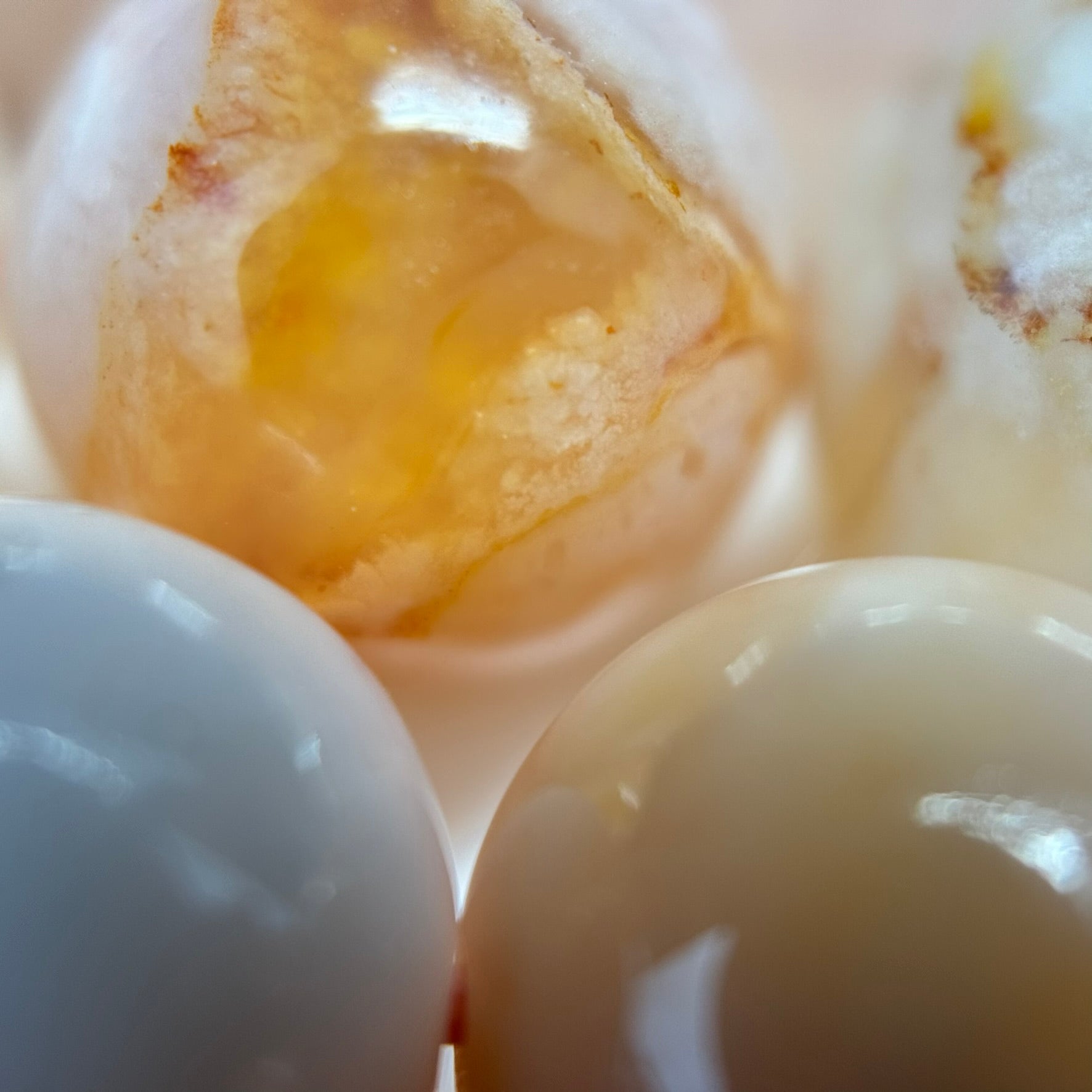 Orange Sakura Agate Polished Round Beads image 8