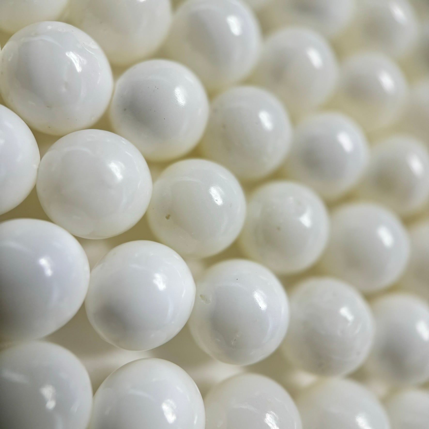 White Shell Polished  Round Beads image 2