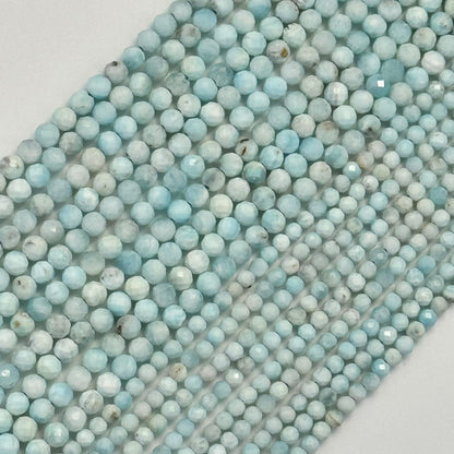 Hemimorphite Faceted Round Beads - (A Quality)