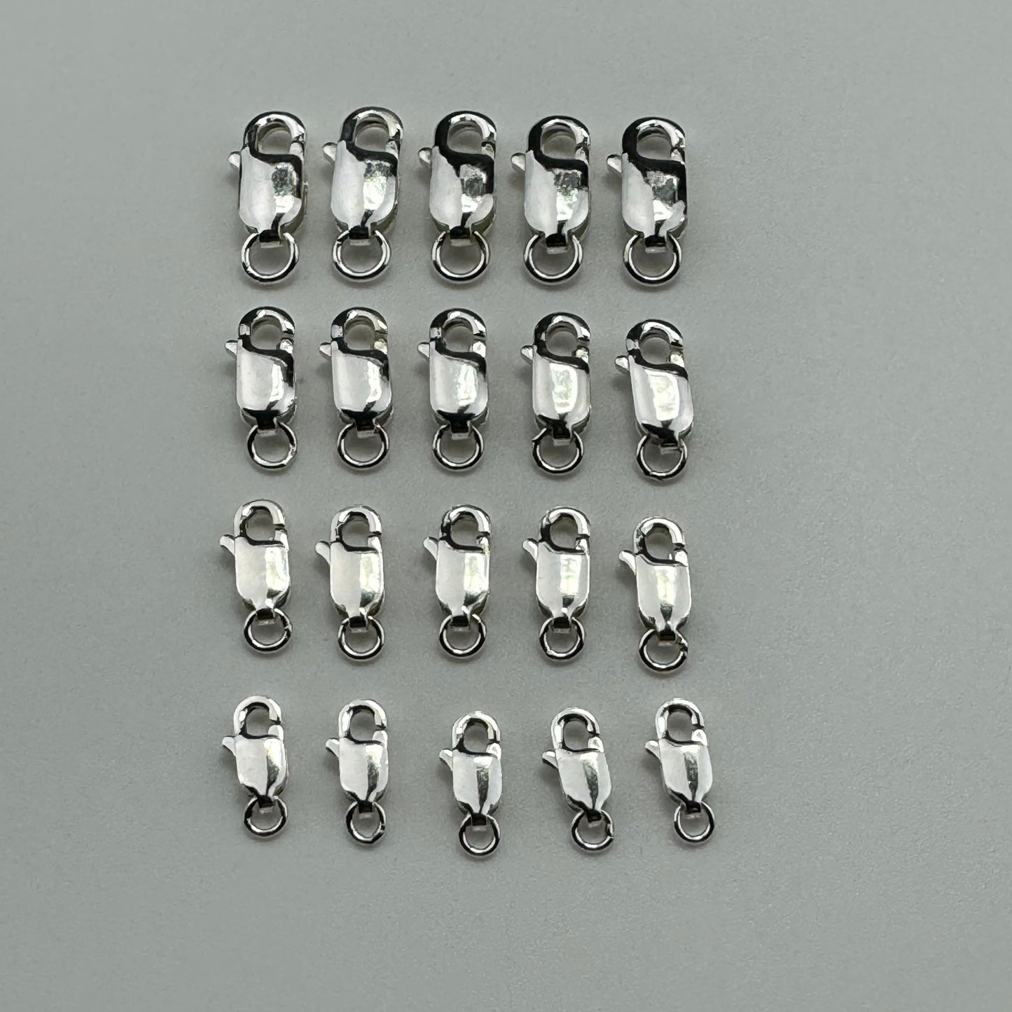 925 Sterling Silver Oblong Lobster Clasp Close Jump Ring (5/pkg) image 2