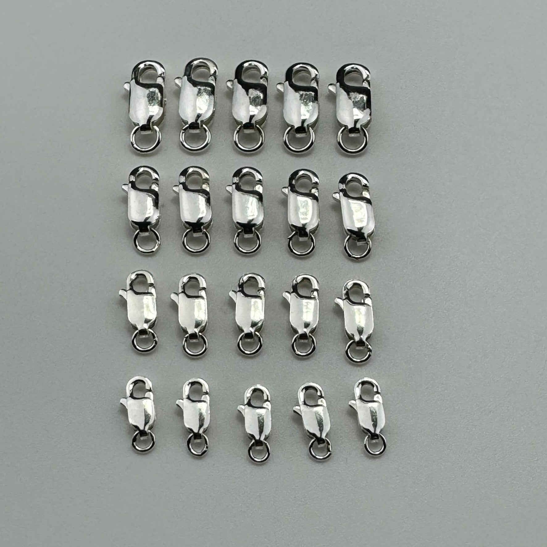 925 Sterling Silver Oblong Lobster Clasp Close Jump Ring (5/pkg) image 2