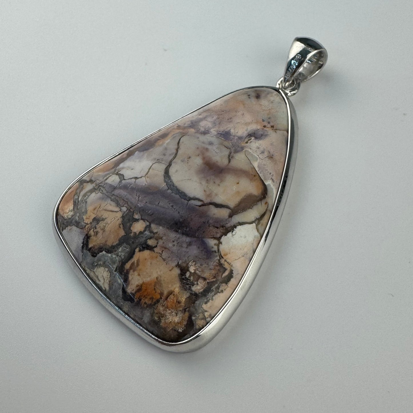 Double-Sided Tiffany Stone 925 Sterling Silver Pendant (Polished Both Sides) image 2