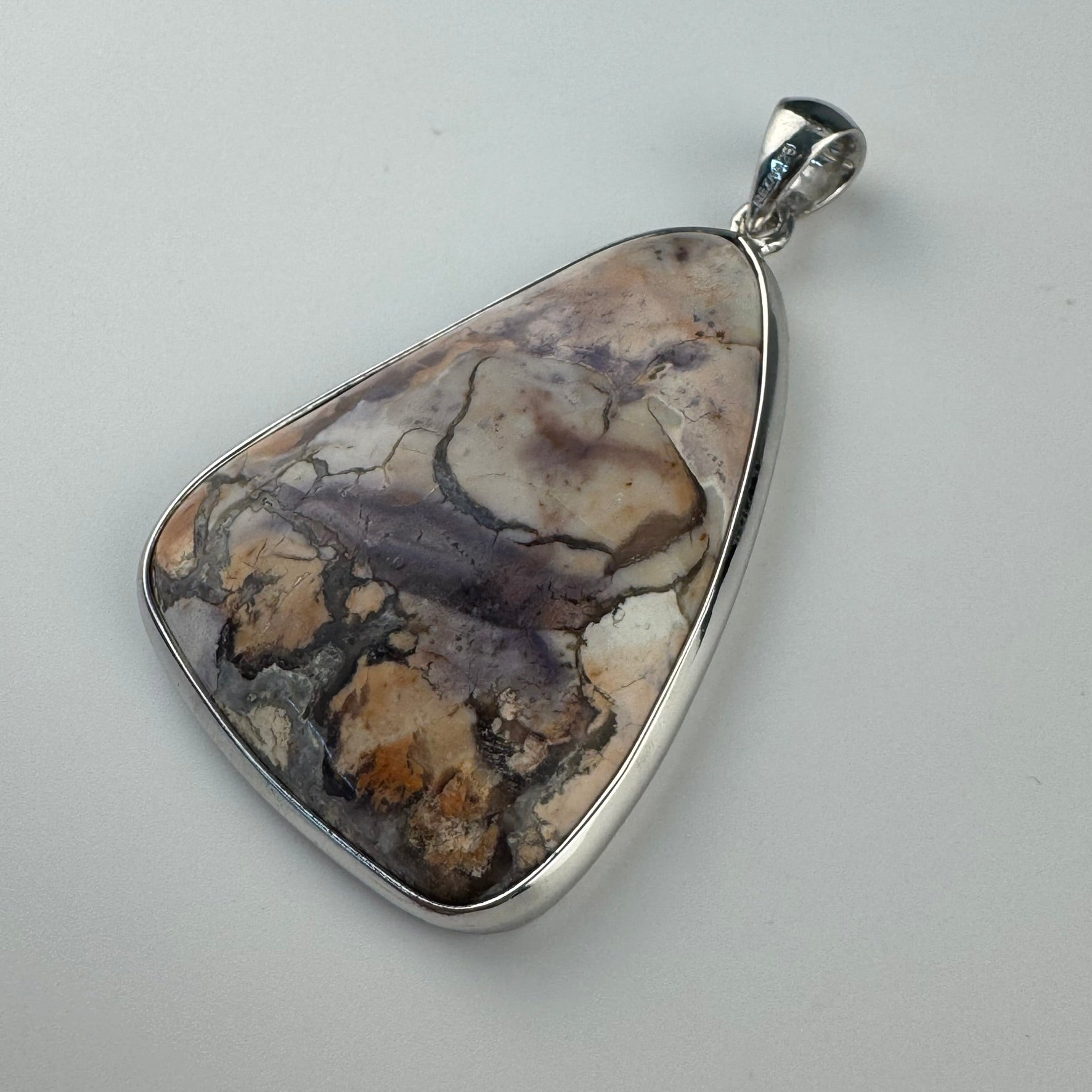Double-Sided Tiffany Stone 925 Sterling Silver Pendant (Polished Both Sides) image 2