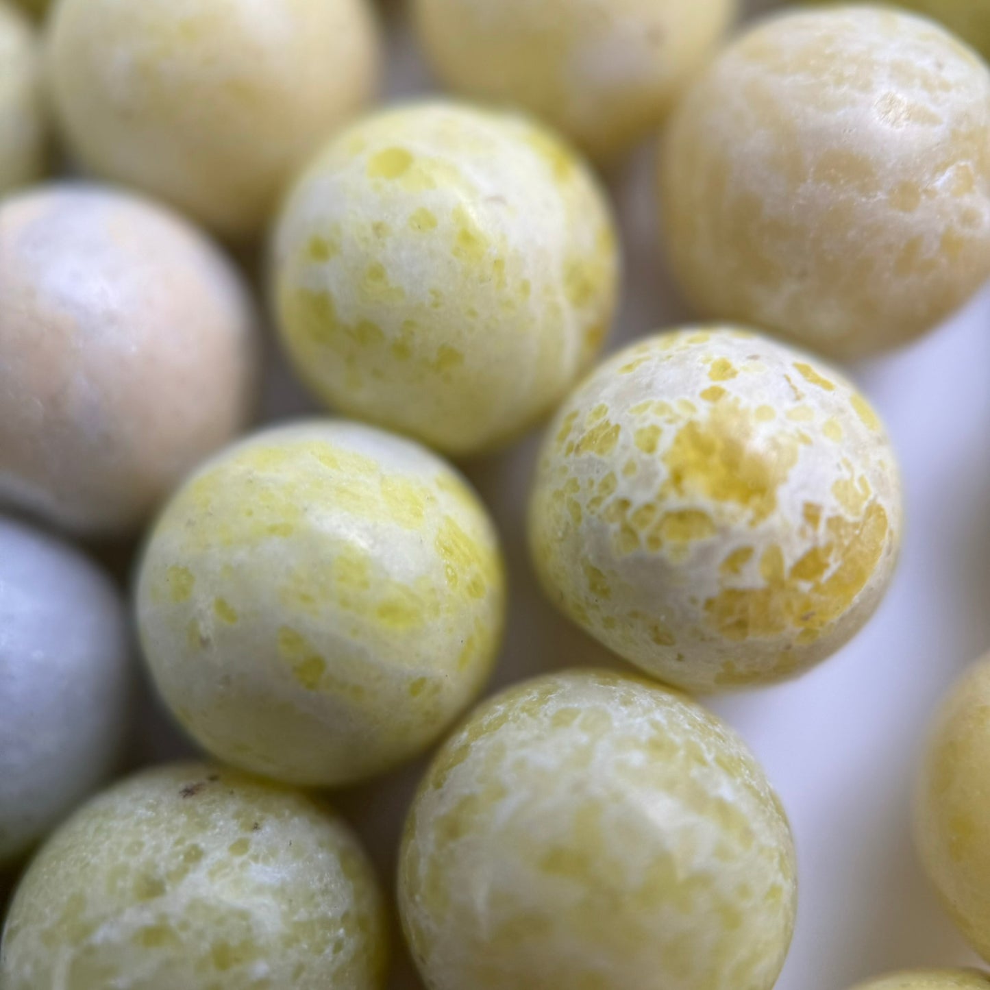 Lemon Serpentine Polished Round Beads image 1