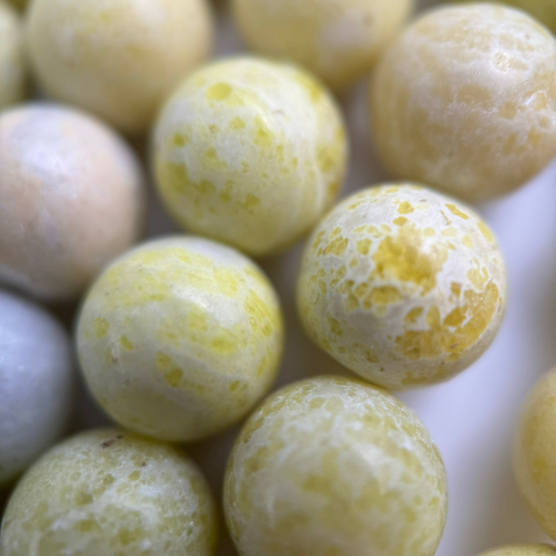 Lemon Serpentine Polished Round Beads image 1