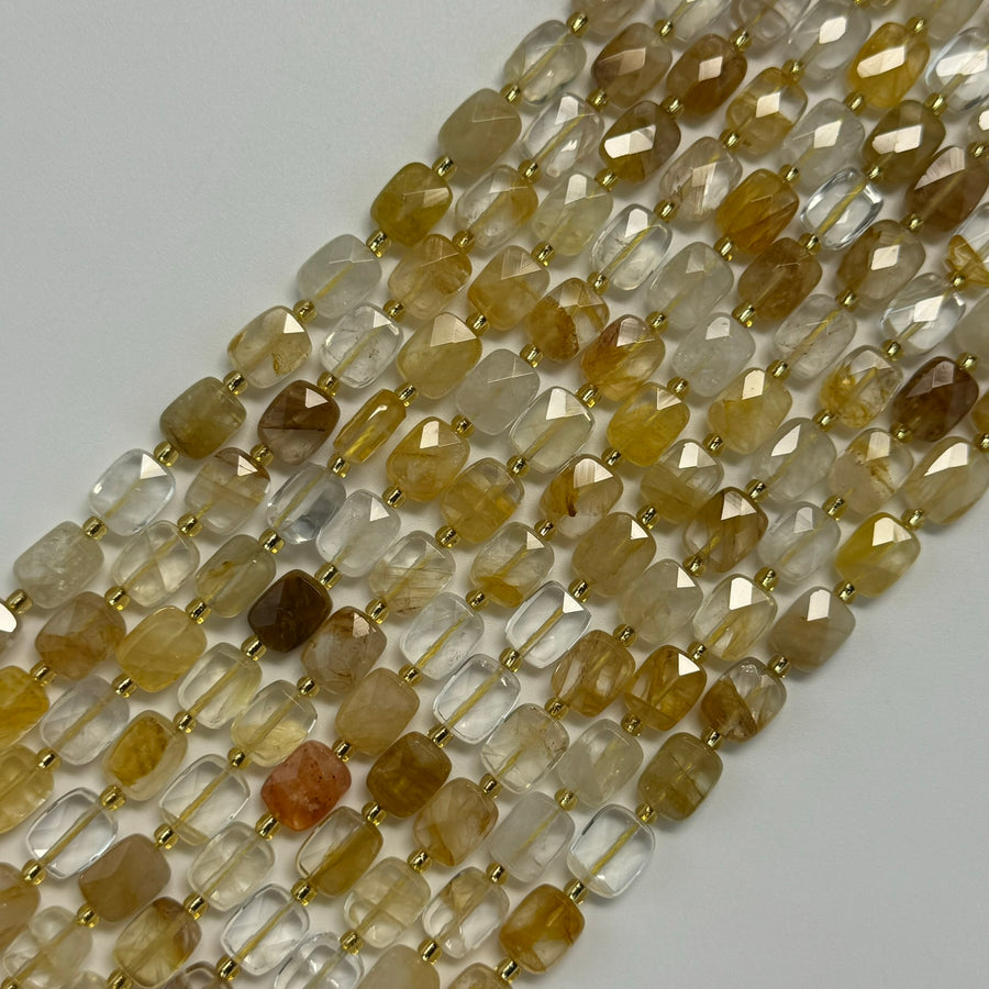 Golden Healer Rectangular Faceted Cushion Cut 10xÂ8 mm Beads image 0