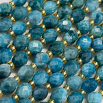 Blue Apatite Faceted Barrel 8 Beads image 2