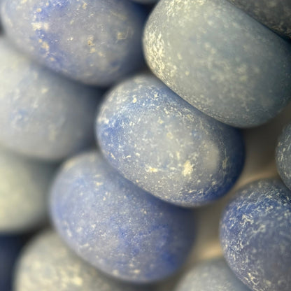 Blue Aventurine Quartz Frosted Rondelle Beads image 1