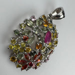 Multicolor Sapphire & Ruby Pendant in 925 Sterling Silver image 2