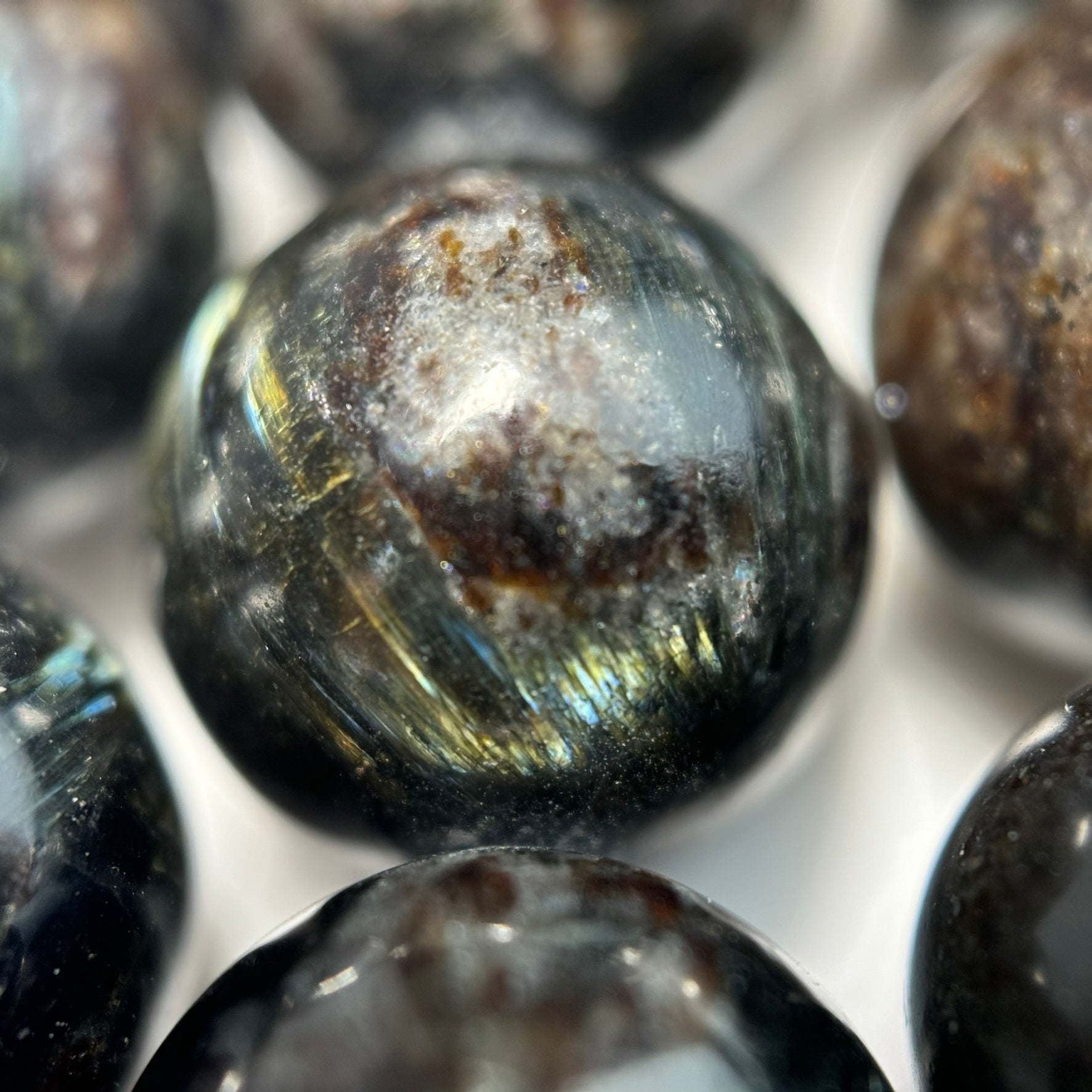 Arfvedsonite Polished Round Beads image 2