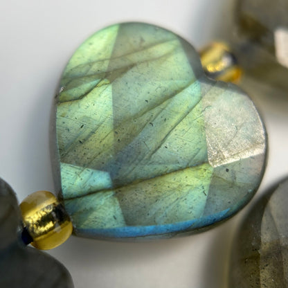Labradorite Faceted Heart Shape Beads image 8