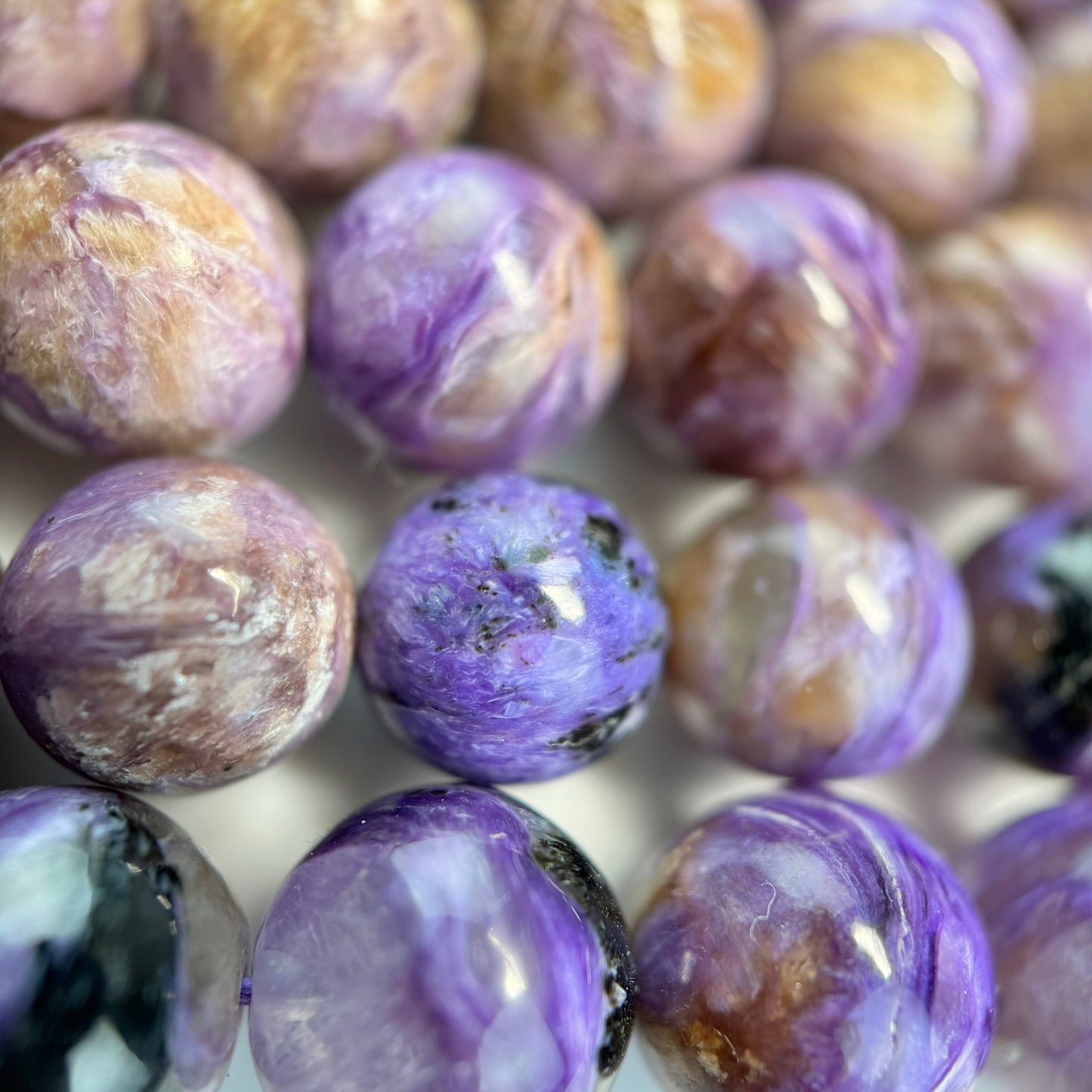 Charoite Polished Round Beads