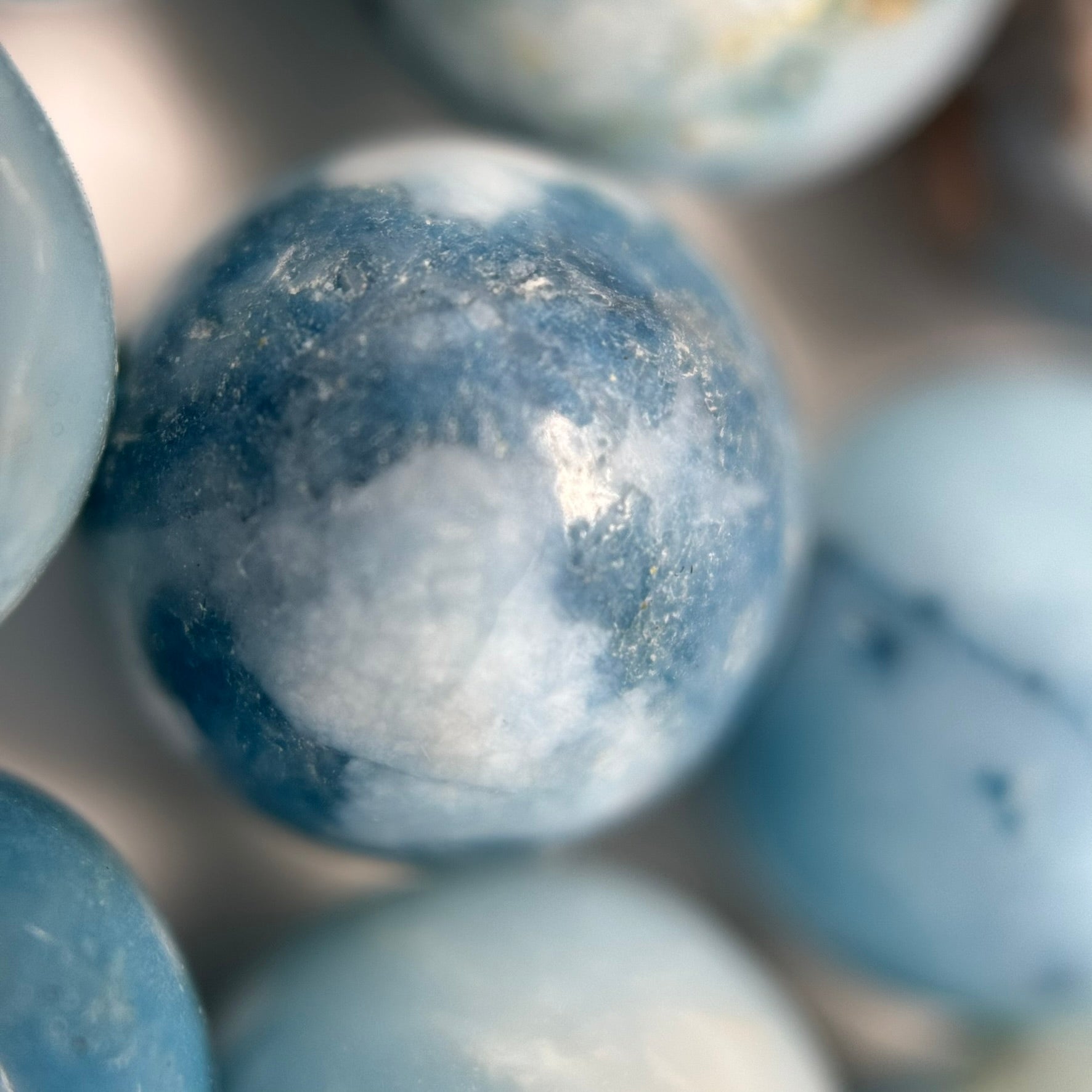 Blue Quartz Polished Round Beads image 8