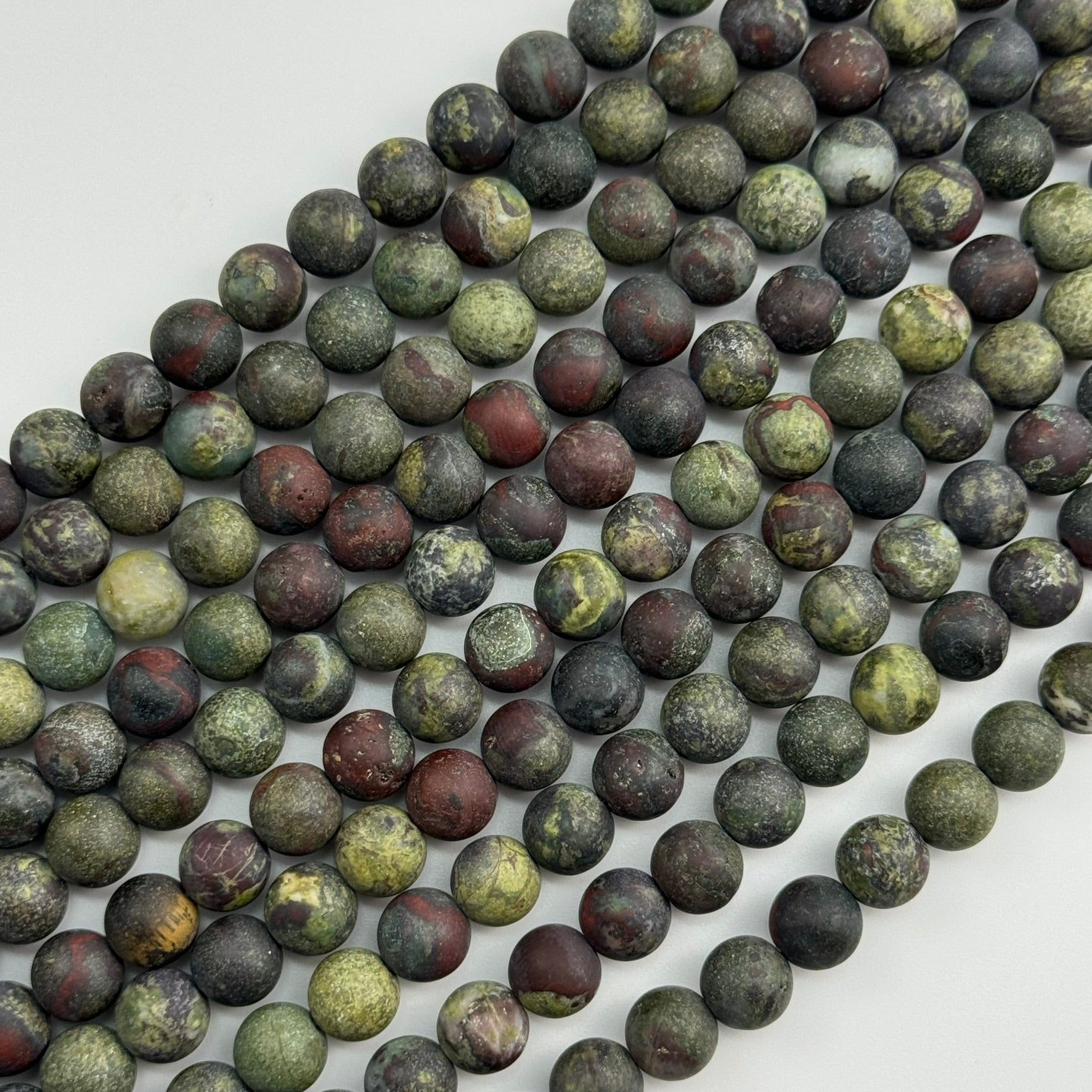 Dragon's Blood Jasper Frosted Round Beads image 2