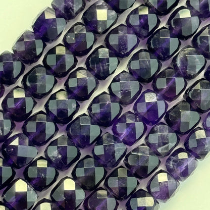 Amethyst Faceted Square Beads image 3