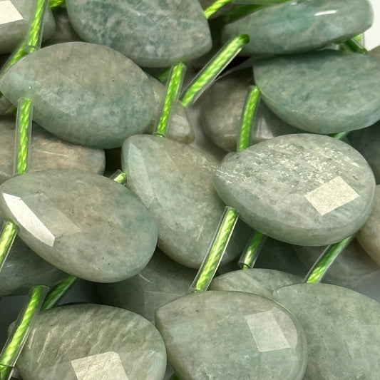 Brazilian Amazonite Faceted Pear Shape Gemstone Beads - (AAAA Quality)