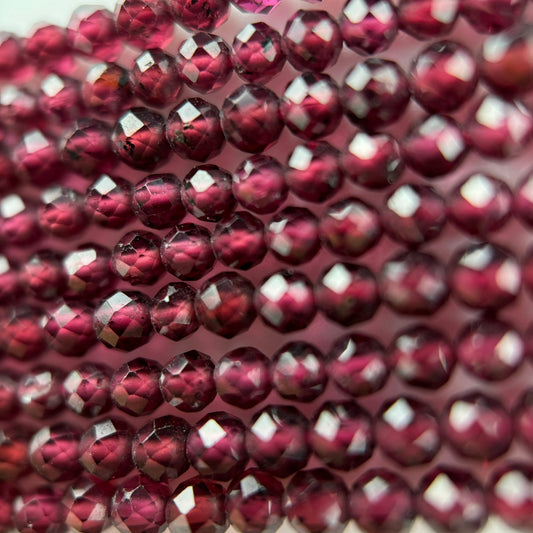 Rhodolite Grape Garnet Beads - Faceted Garnet Beads - Round Shape