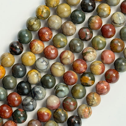 Red Polychrome Jasper Polished Round Beads image 3