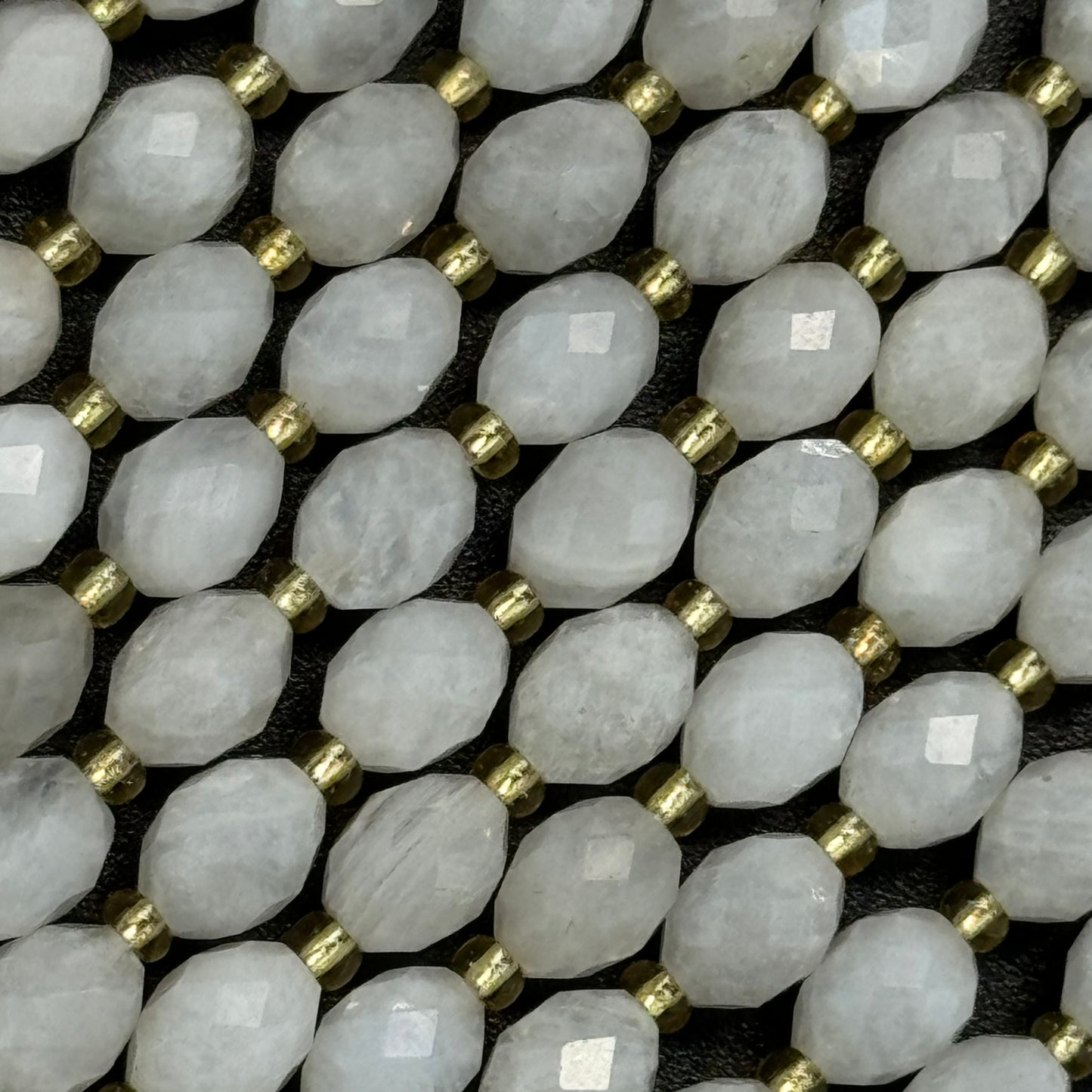 Rainbow Moonstone Faceted Barrel 8 Beads image 1