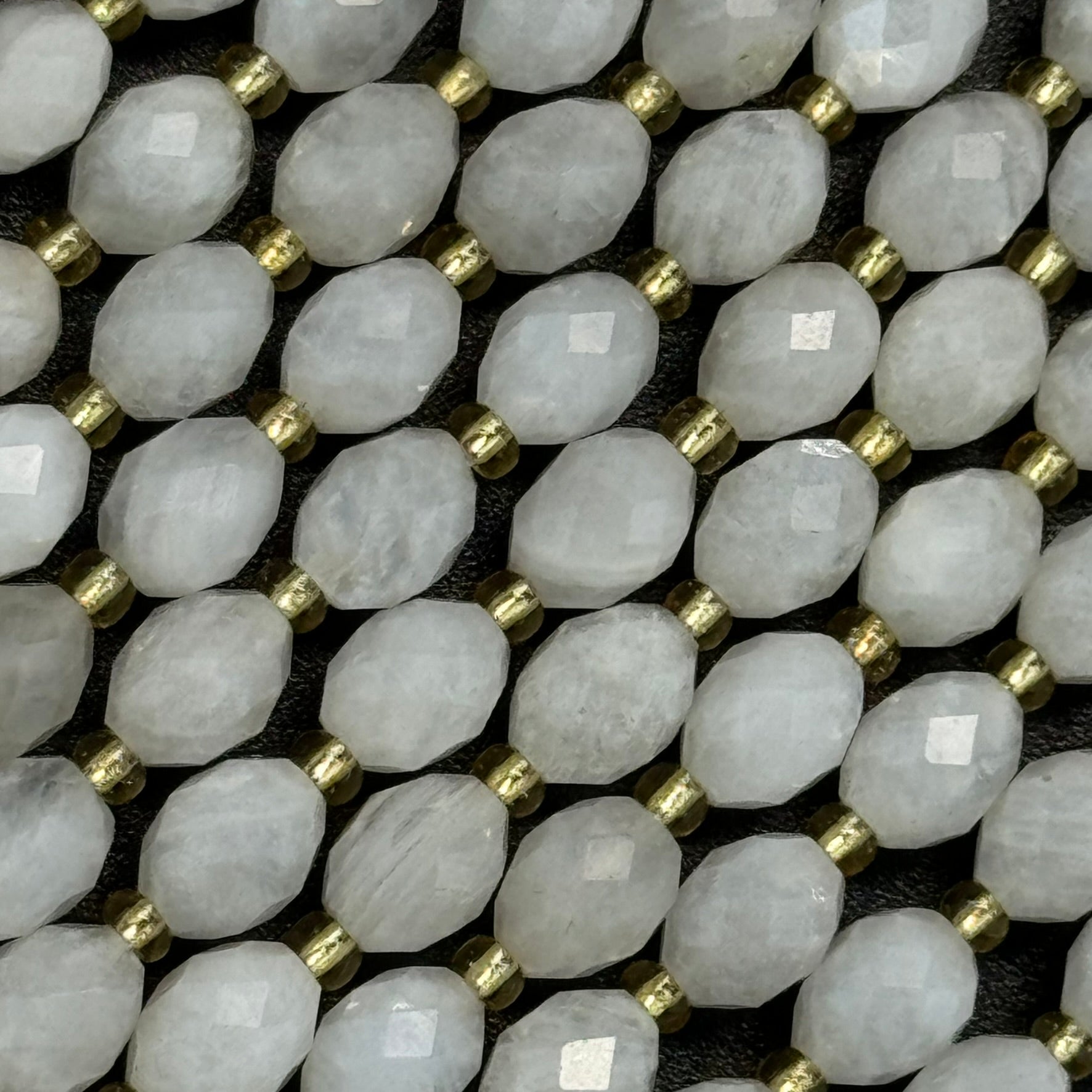Rainbow Moonstone Faceted Barrel 8 Beads image 1