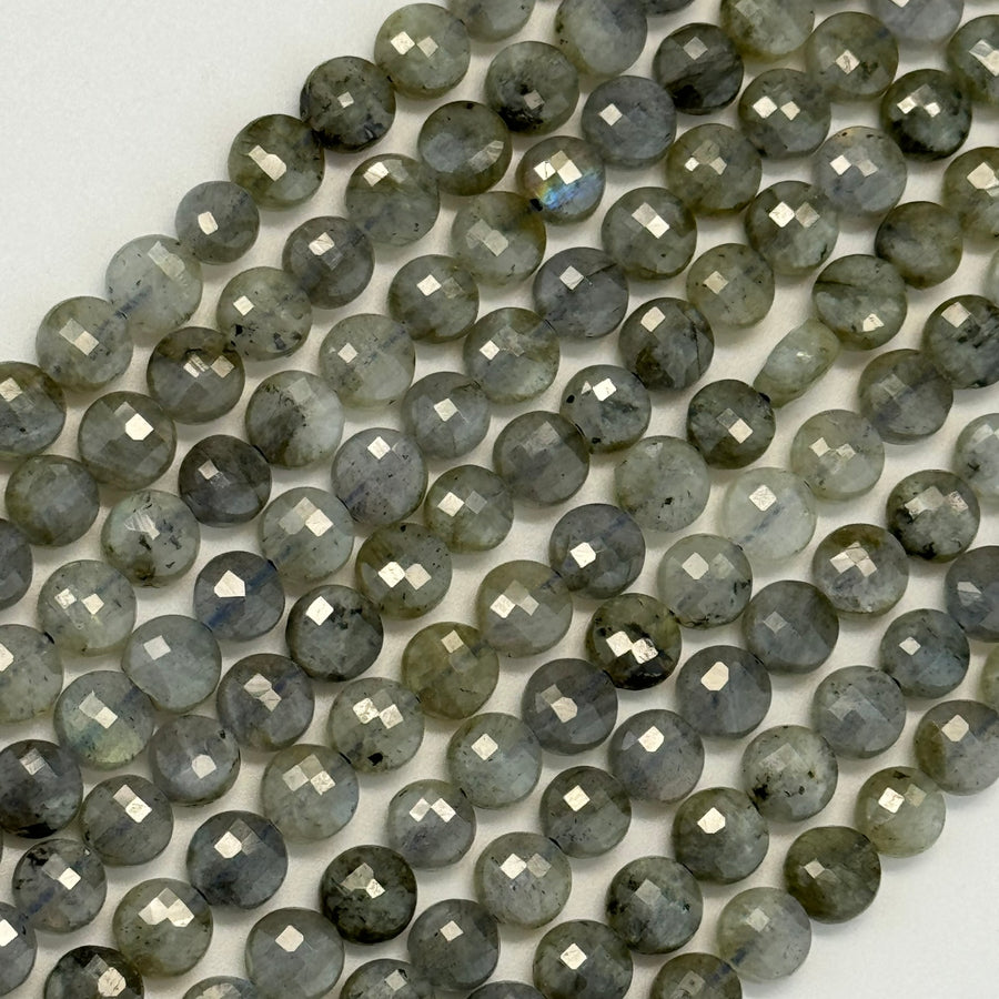 Labradorite Lentils Faceted Beads image 0