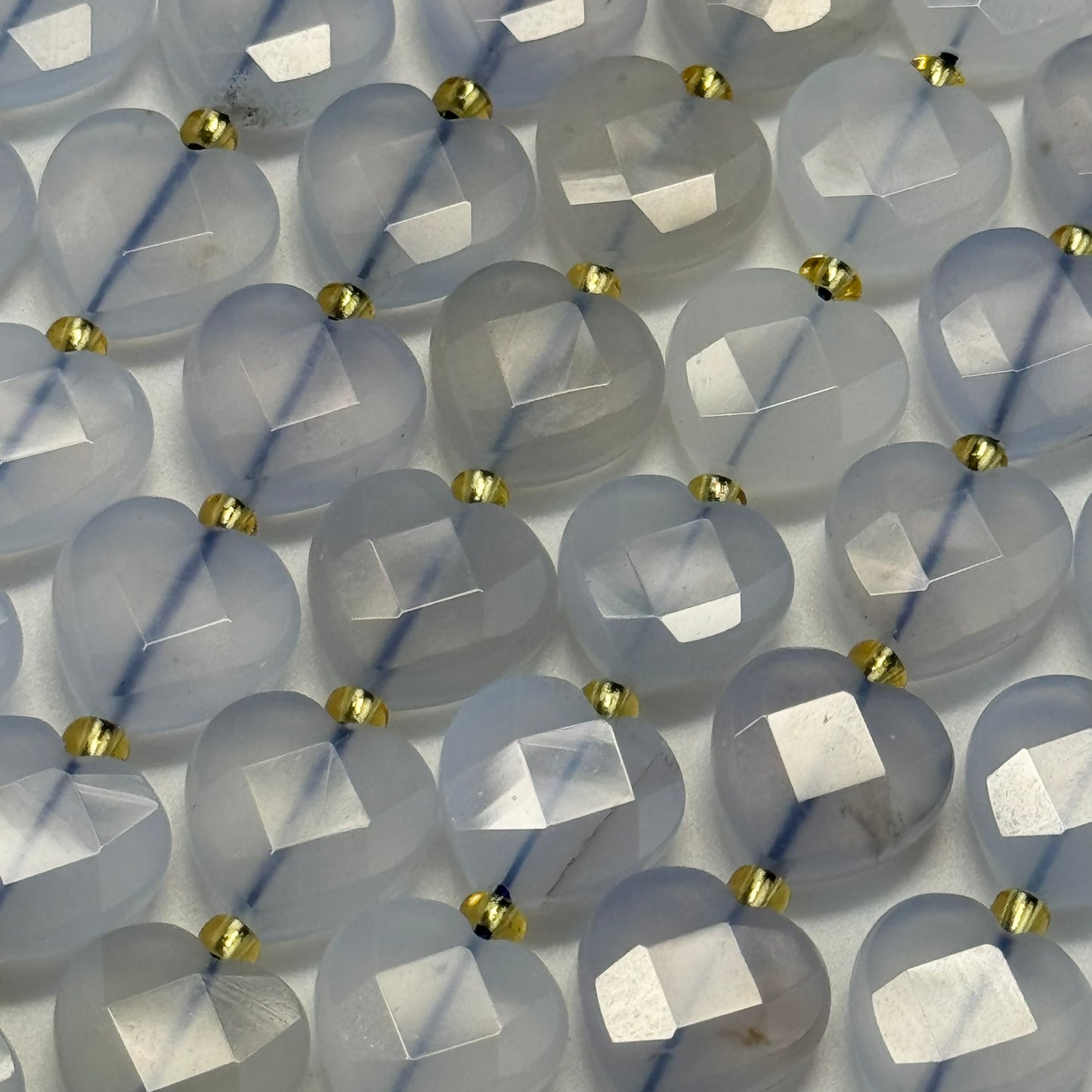 Blue Chalcedony Faceted Heart Shape Beads image 3