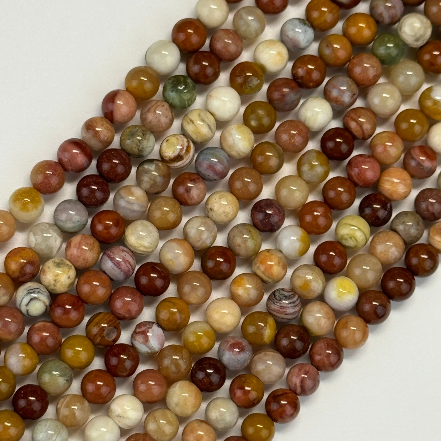 Pink Petrified Wood Polished Round Beads image 5